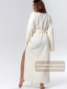 Халат длинный тёплый домашний кимоно